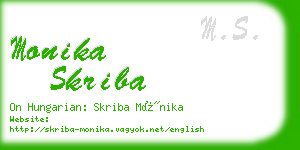 monika skriba business card